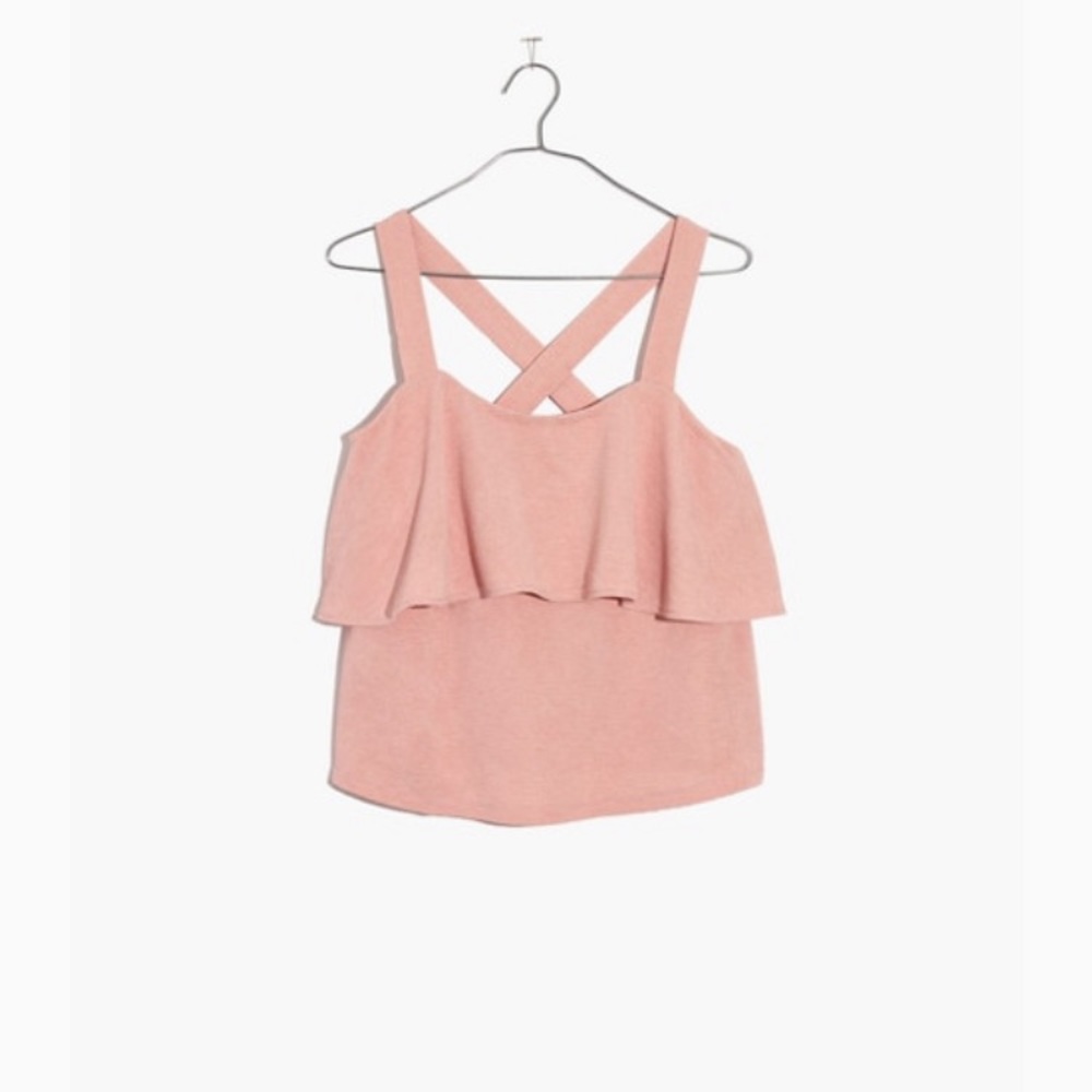 Madewell texture and thread tiered tank top